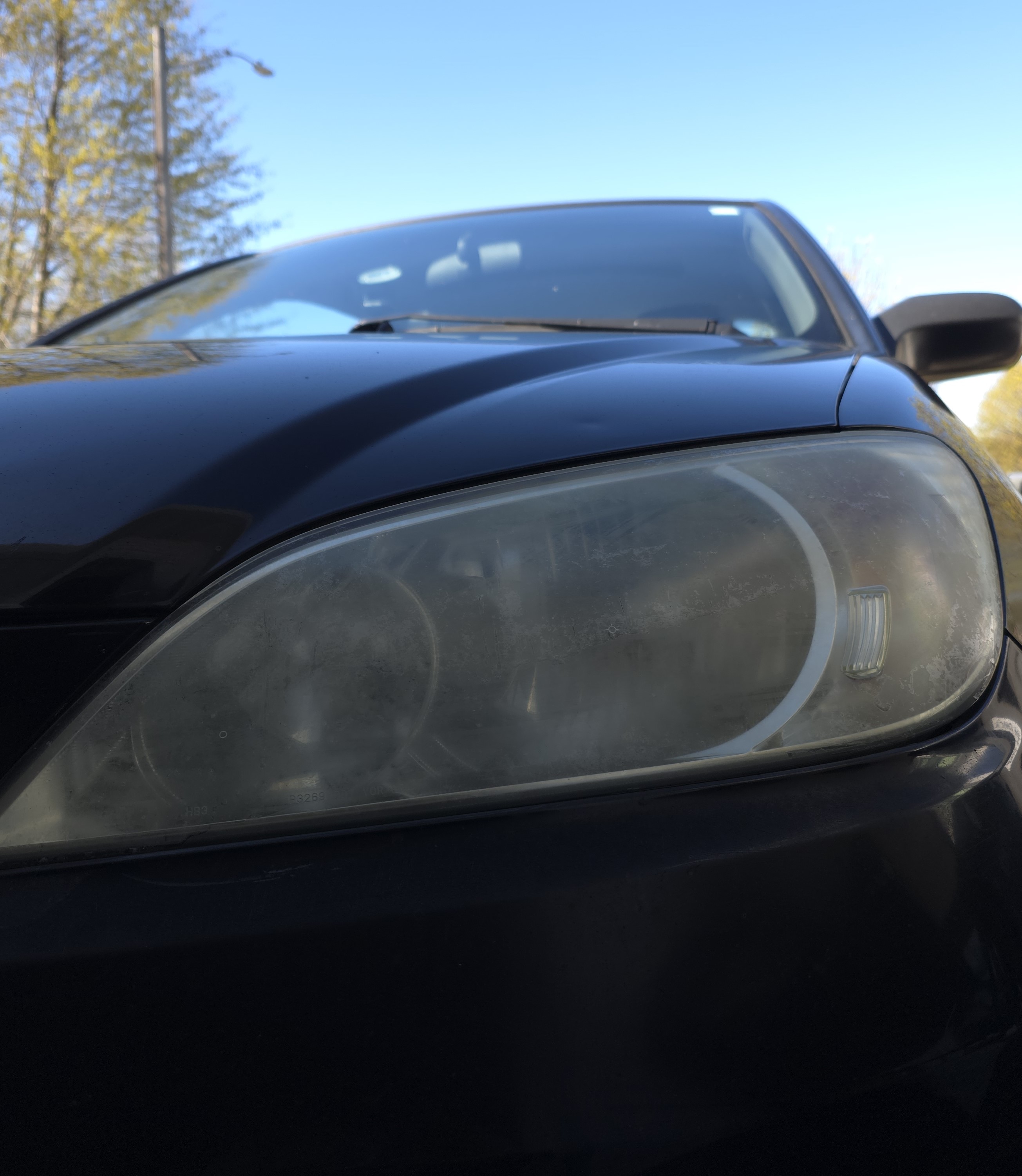 Before headlight restoration