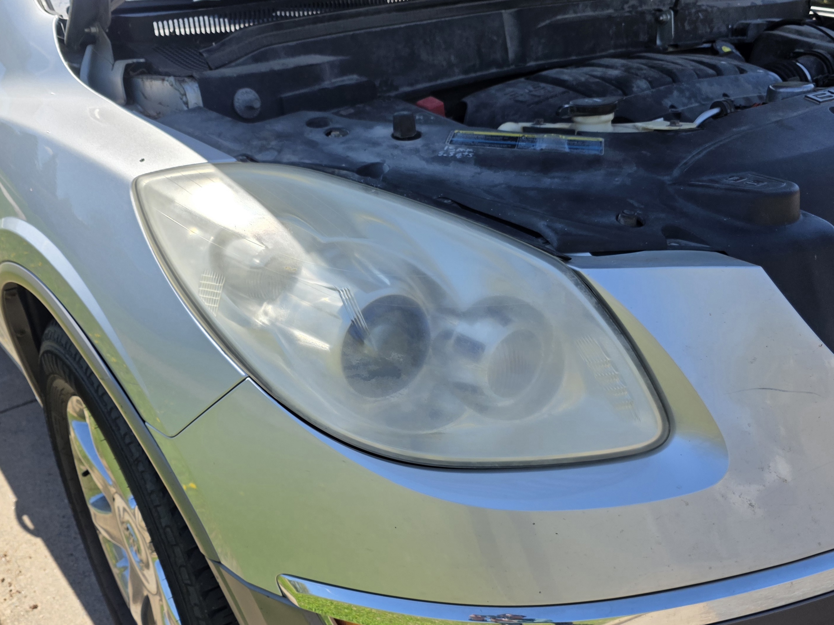 Before headlight restoration